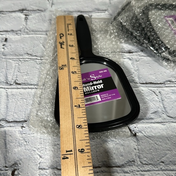 Soft N' Style Hand-Held Black Mirror (4 1/2"L X 3 3/4"W) 5 pack NEW - Picture 5 of 6